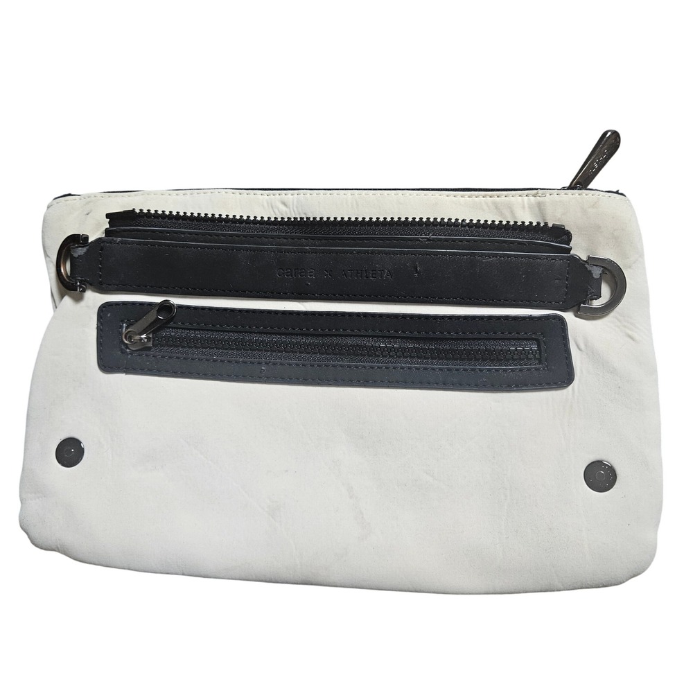 Caraa x Athleta Zipper Pouch Bag Clutch White Black Athleisure Hiker Outdoor